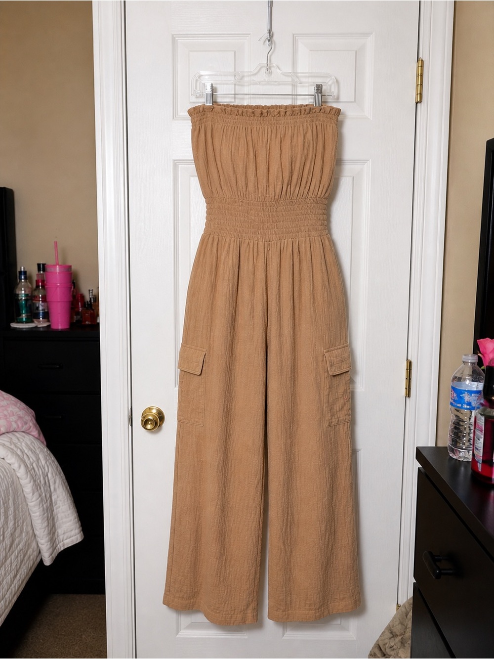 Cargo Jumpsuit in Camel 3X - Picture 5 of 5